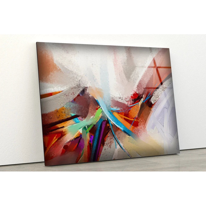 Blue White Red Abstract UV Direct Aluminum Print Australian Made Quality