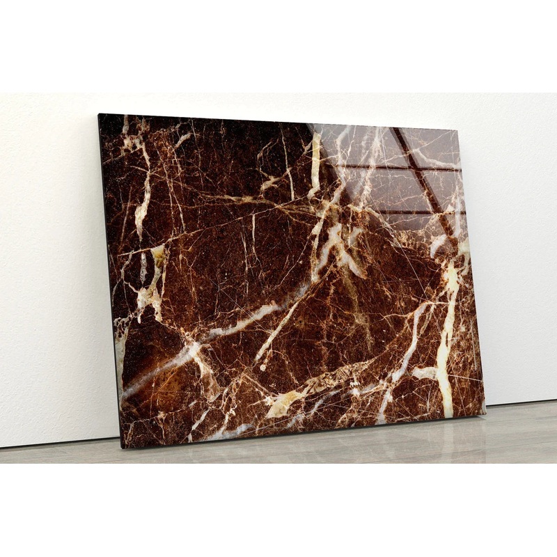 Brown & Gold Abstract UV Direct Aluminum Print Australian Made Quality