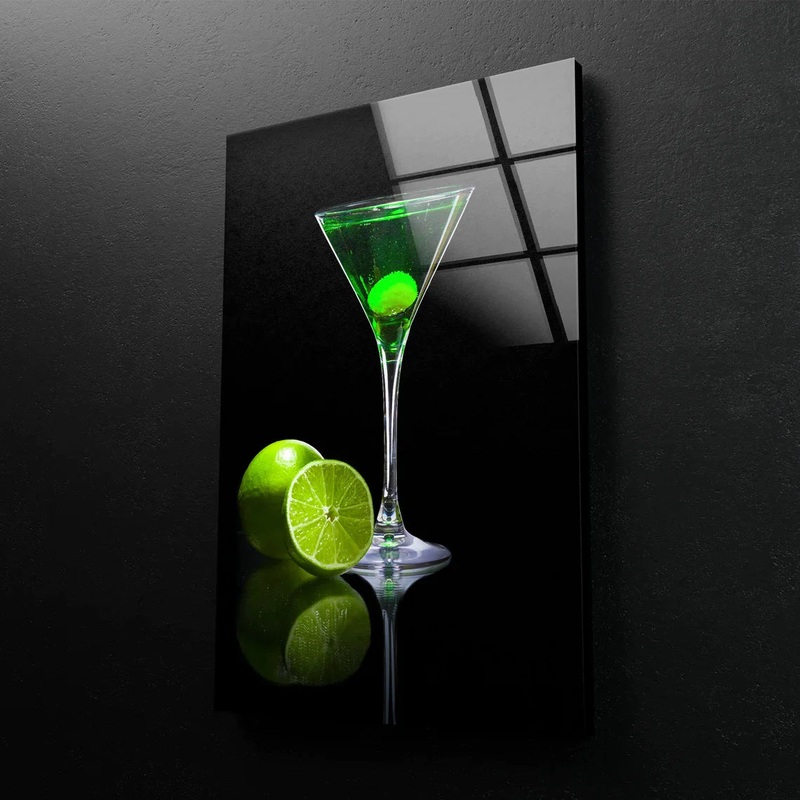Cocktail Glass & Lime UV Direct Aluminum Print Australian Made Quality