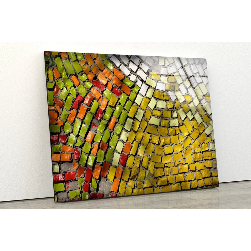 Colorful Brick Floor UV Direct Aluminum Print Australian Made Quality