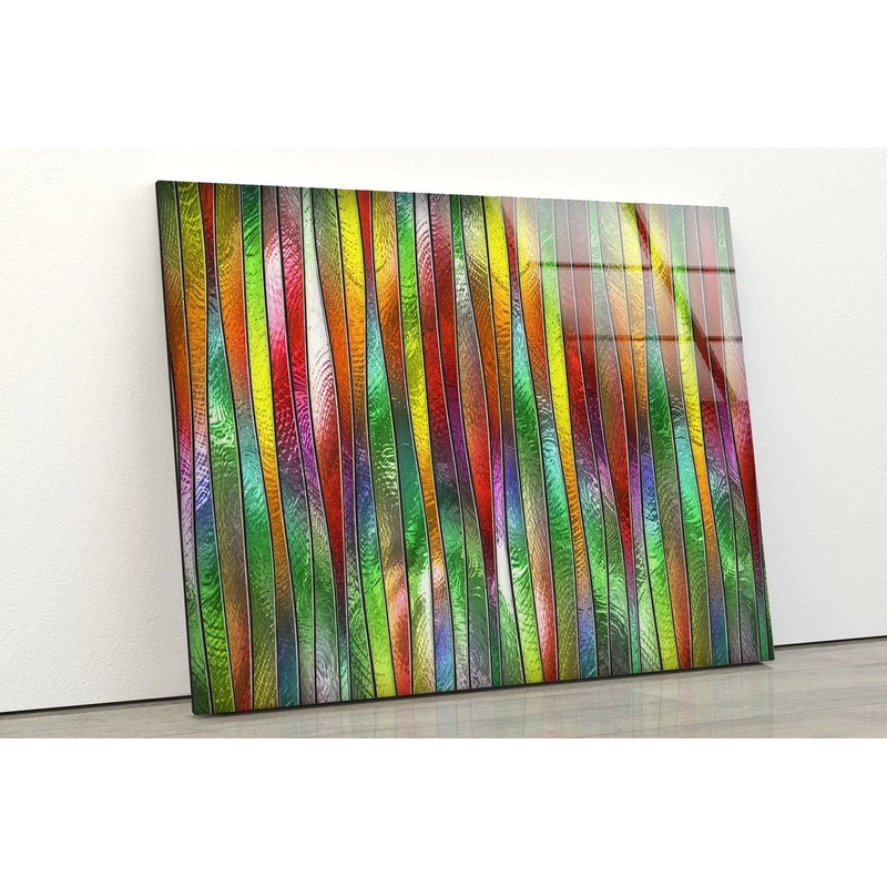 Colorful Lines Abstract UV Direct Aluminum Print Australian Made Quality