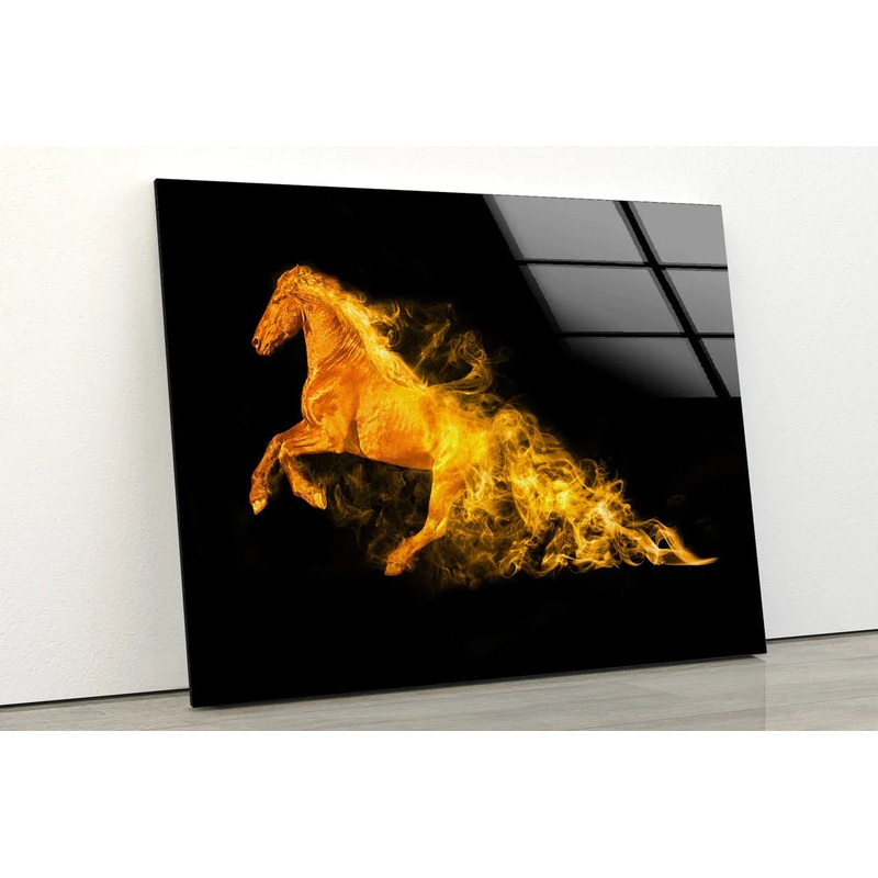 Fire Horse Abstract UV Direct Aluminum Print Australian Made Quality