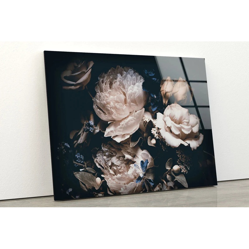 Flower Bouquet on Dark UV Direct Aluminum Print Australian Made Quality