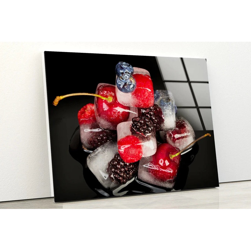 Frozen Cherry Cubes UV Direct Aluminum Print Australian Made Quality