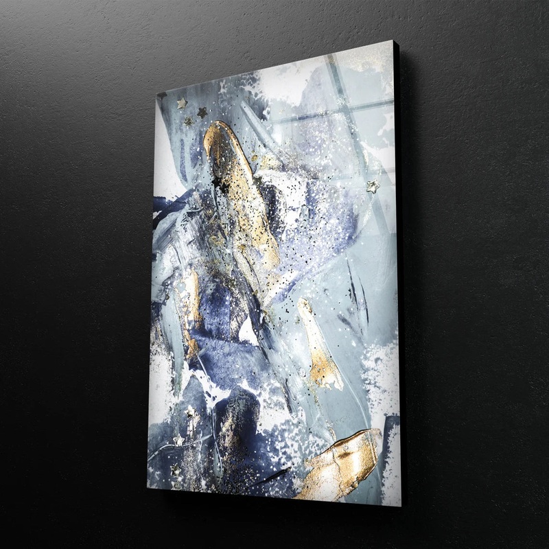 Grey & Gold Abstract UV Direct Aluminum Print Australian Made Quality