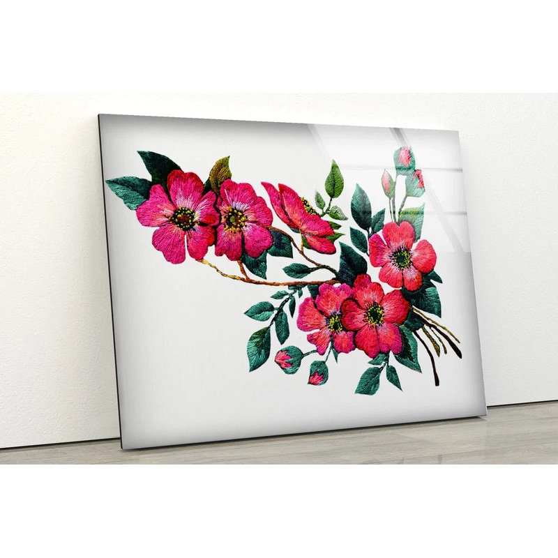 Pink Floral Art Design UV Direct Aluminum Print Australian Made Quality