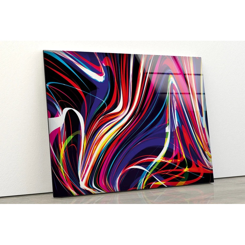 Red White & Blue Lines UV Direct Aluminum Print Australian Made Quality