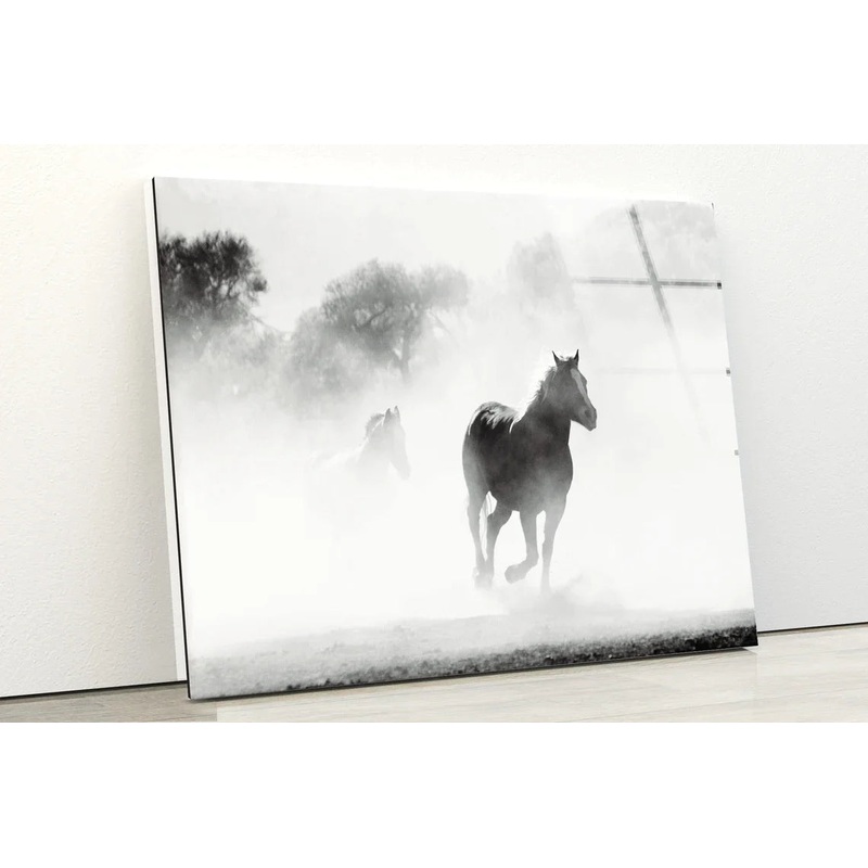 Running Horse Misty UV Direct Aluminum Print Australian Made Quality