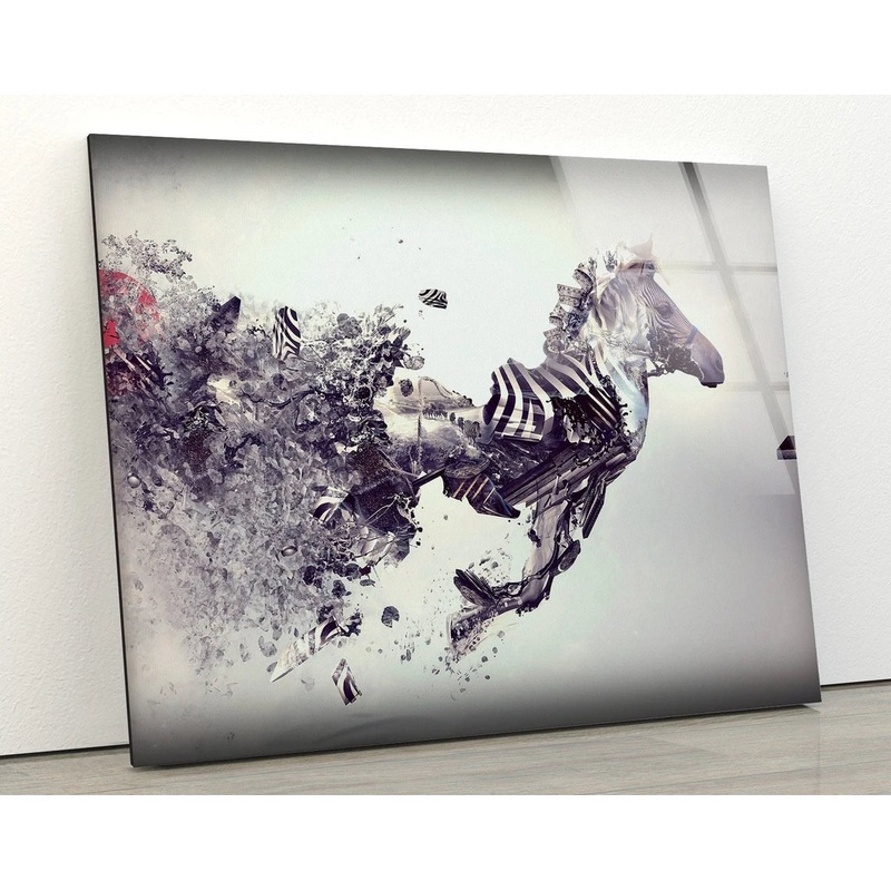 Running Horses Abstract UV Direct Aluminum Print Australian Made Quality