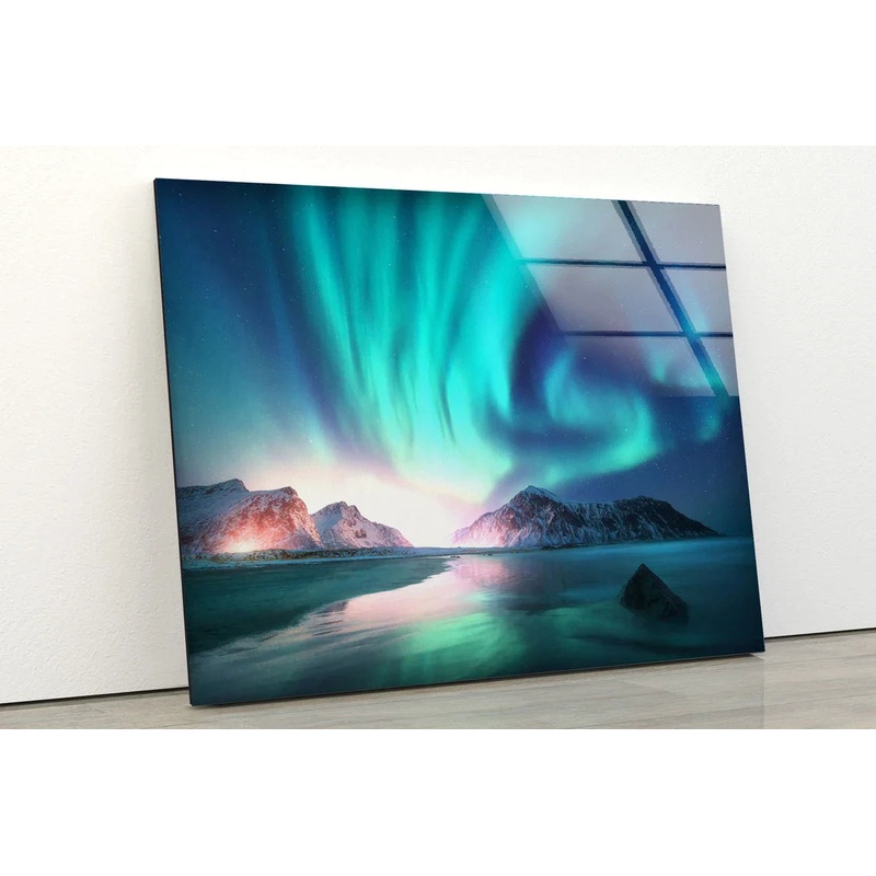 Sea & Mountains Aurora UV Direct Aluminum Print Australian Made Quality