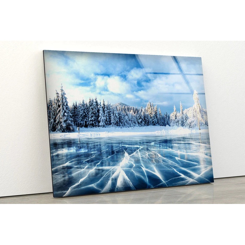 Snow Forest & Frozen UV Direct Aluminum Print Australian Made Quality