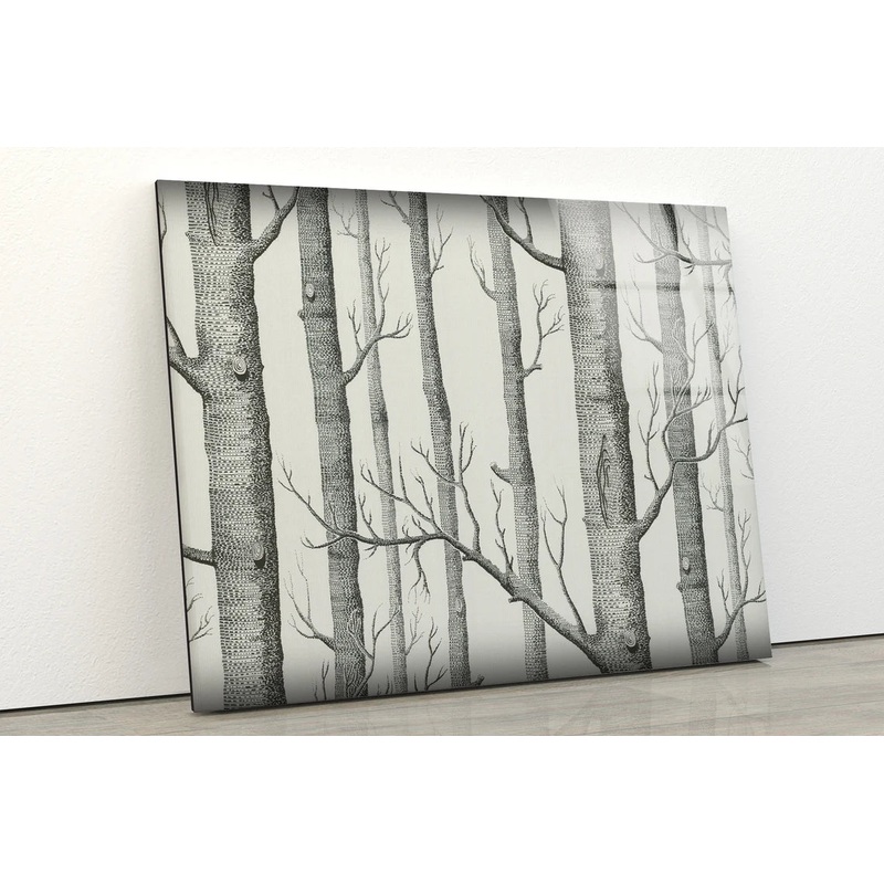 Trees Vector Art B&W UV Direct Aluminum Print Australian Made Quality