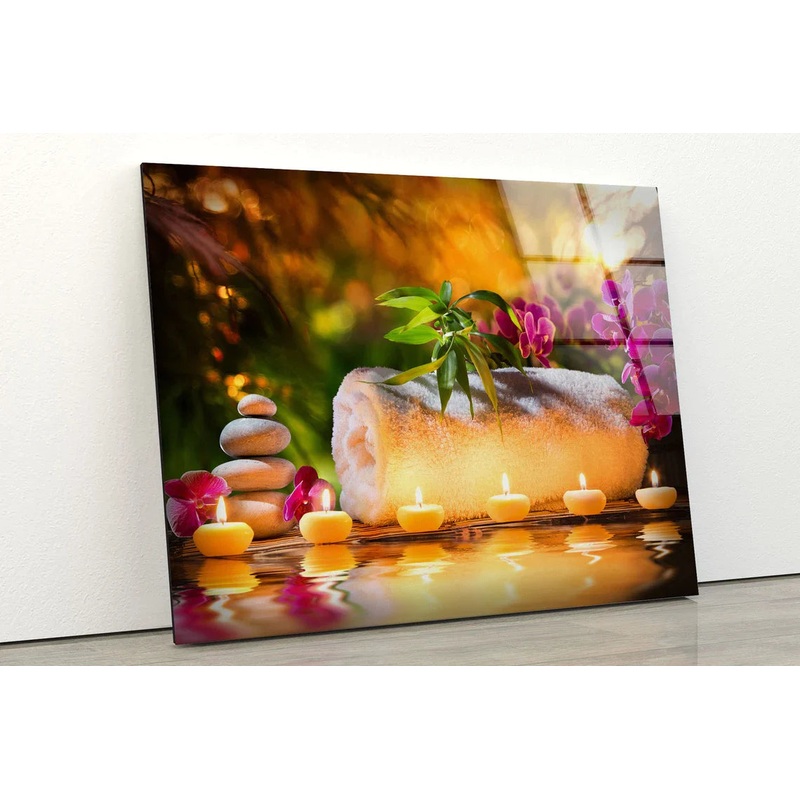 Zen Stones & Candles UV Direct Aluminum Print Australian Made Quality