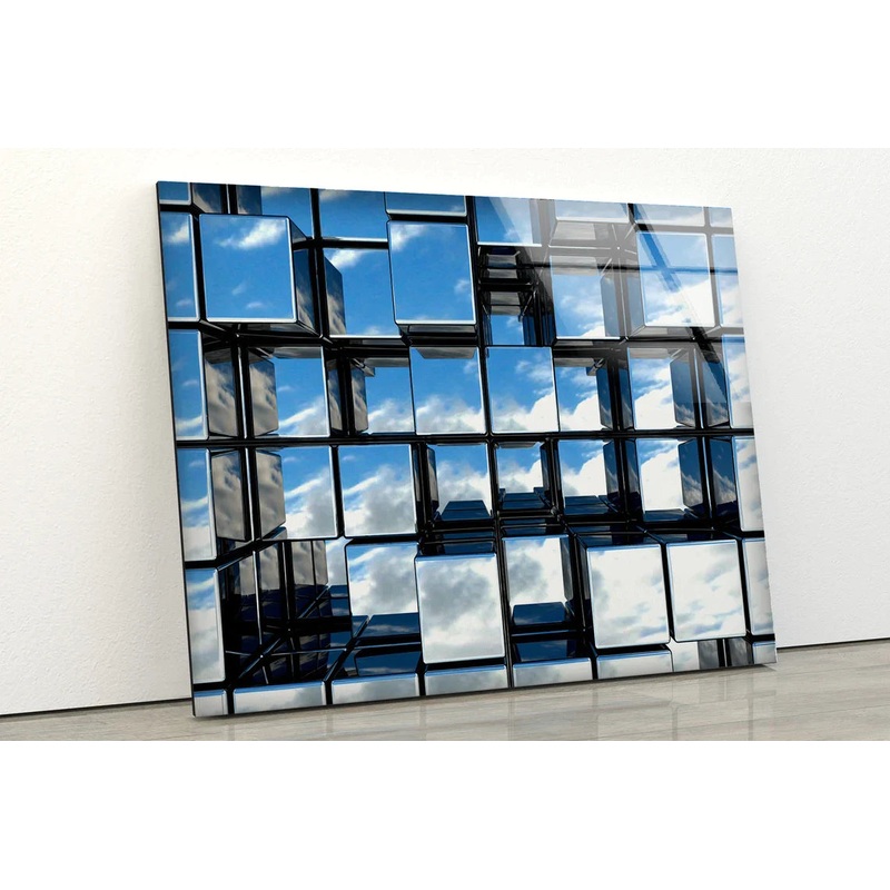 Abstract Box 3D Design UV Direct Aluminum Print Australian Made Quality
