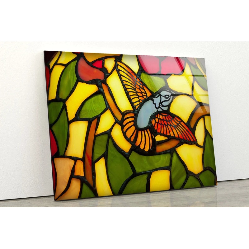 Bird & Shapes Abstract UV Direct Aluminum Print Australian Made Quality