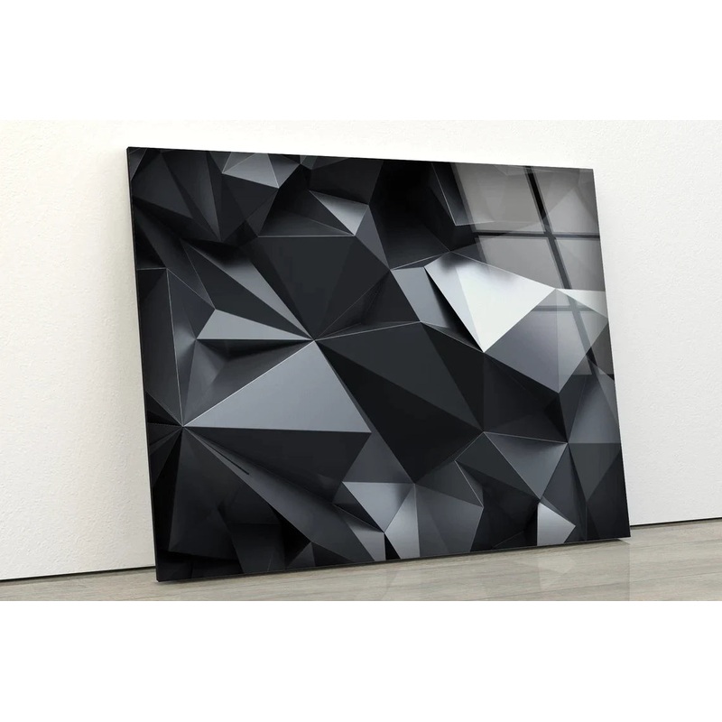 Black Abstract Fractal UV Direct Aluminum Print Australian Made Quality