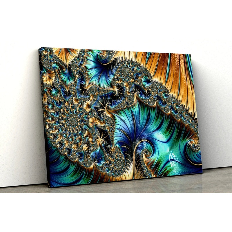 Blue & Orange Abstract UV Direct Aluminum Print Australian Made Quality