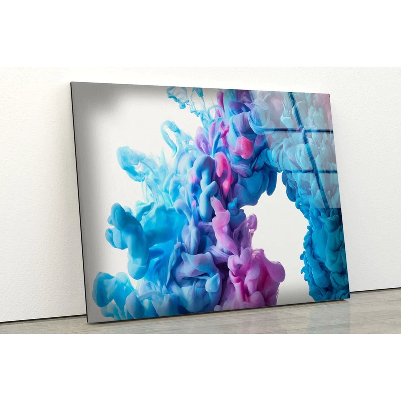 Blue & Pink Abstract UV Direct Aluminum Print Australian Made Quality