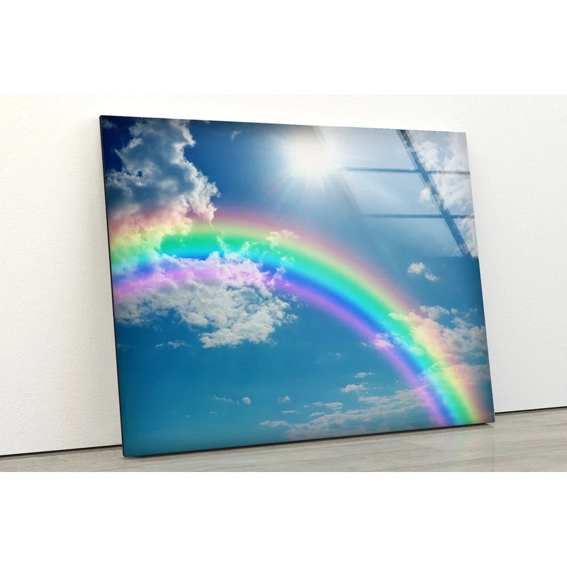 Blue Sky & Rainbow UV Direct Aluminum Print Australian Made Quality