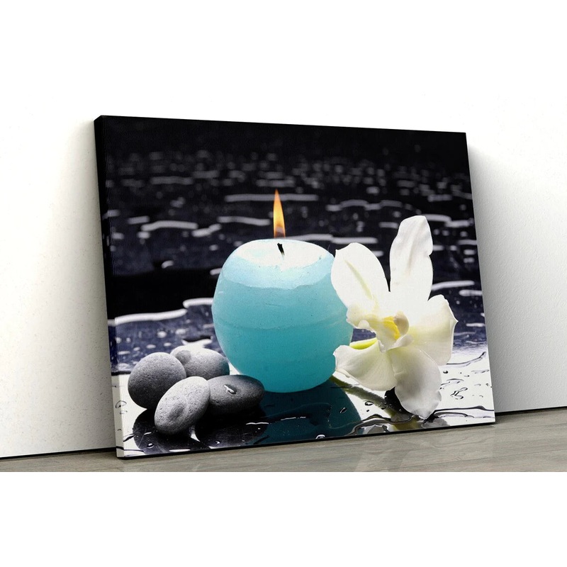 Candle Zen Stones UV Direct Aluminum Print Australian Made Quality