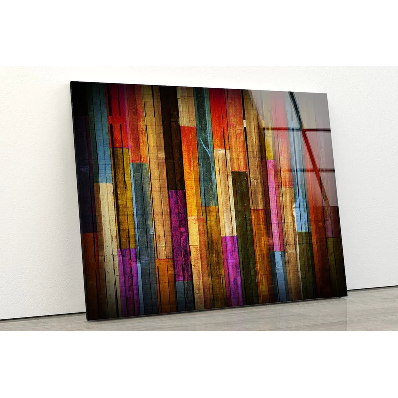 Colorful Wood Stripes UV Direct Aluminum Print Australian Made Quality