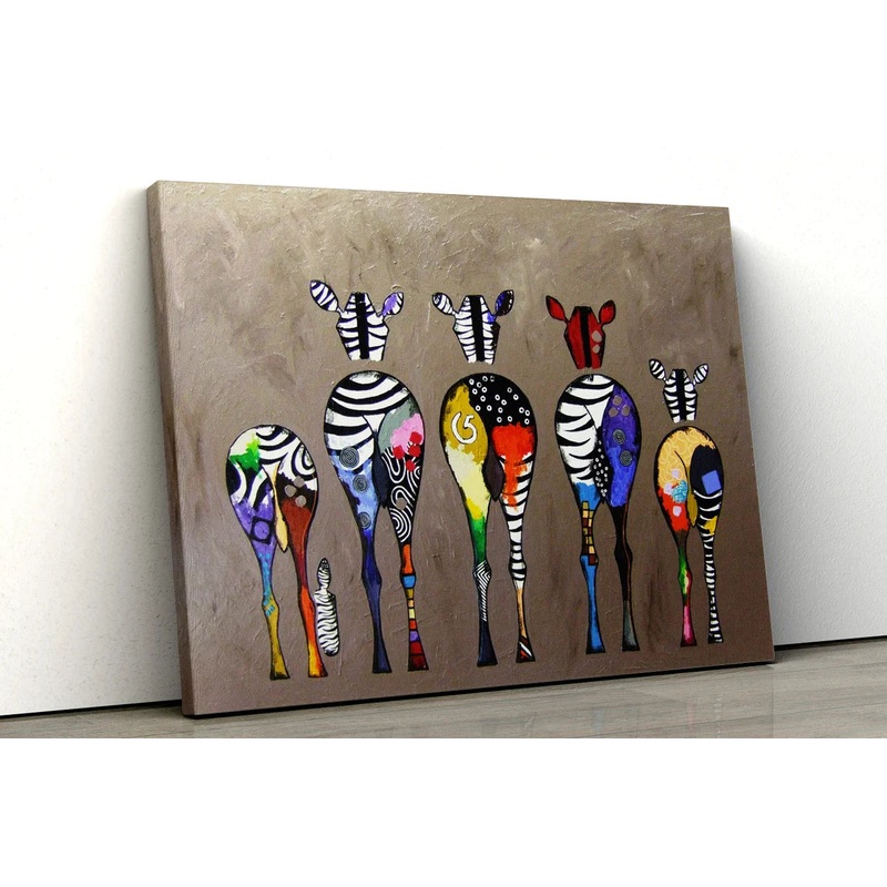 Colorful Zebras UV Direct Aluminum Print Australian Made Quality