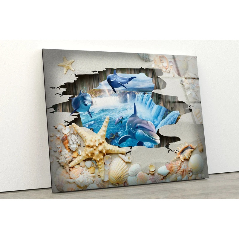 Dolphin & Starfish UV Direct Aluminum Print Australian Made Quality