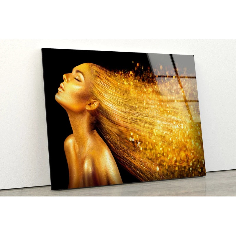 Gold Girl Photograph UV Direct Aluminum Print Australian Made Quality