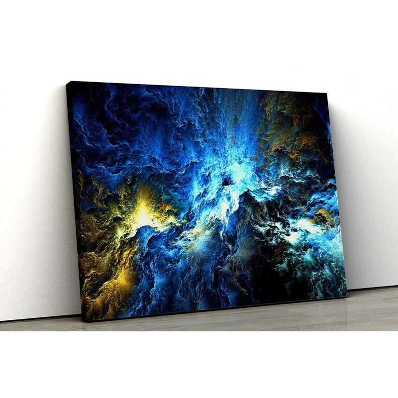 Gold & White Abstract UV Direct Aluminum Print Australian Made Quality