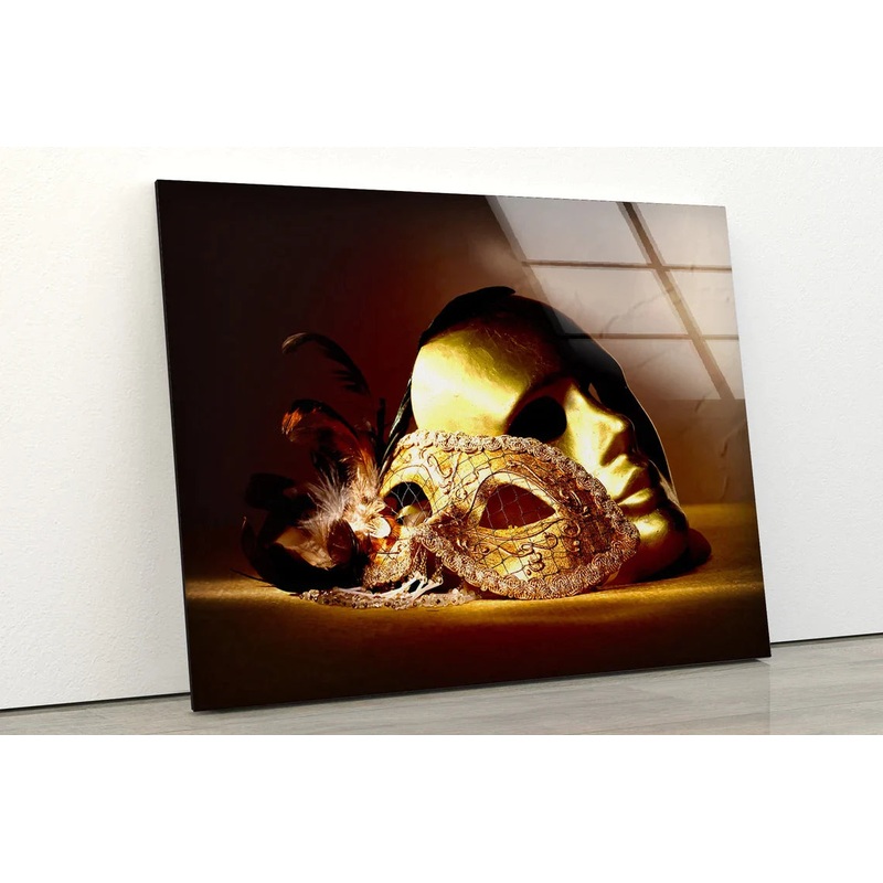 Golden Face Masks UV Direct Aluminum Print Australian Made Quality