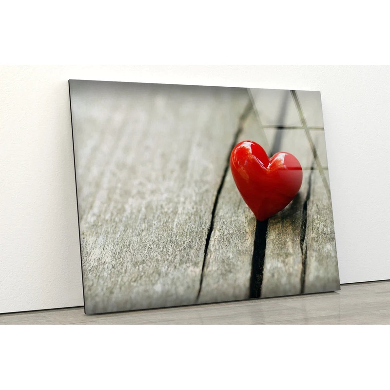 Heart Shape on Wood UV Direct Aluminum Print Australian Made Quality