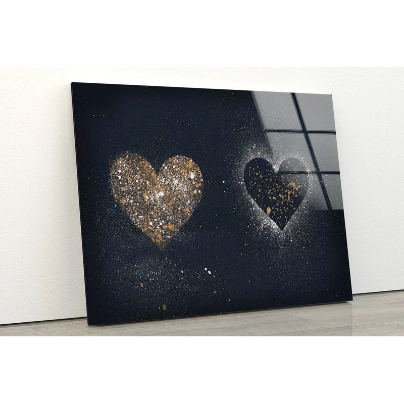 Heart Shaped Gold UV Direct Aluminum Print Australian Made Quality