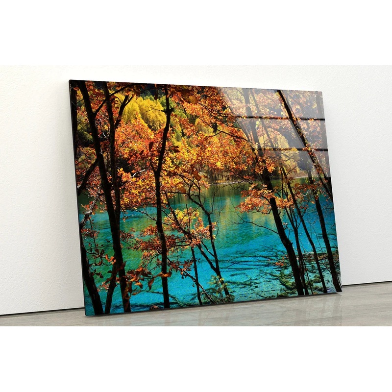 Lake & Autumn Forest UV Direct Aluminum Print Australian Made Quality