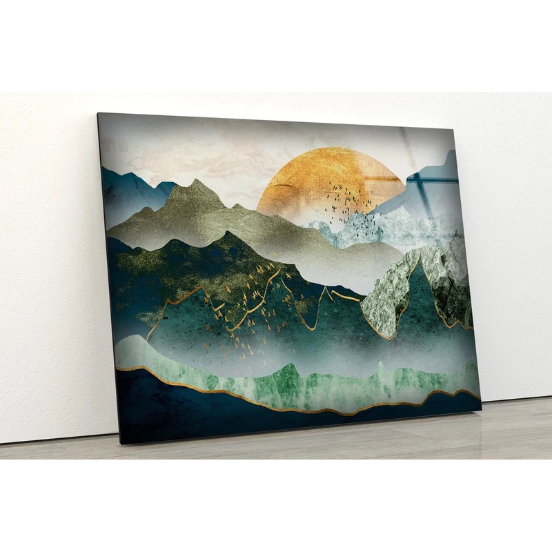 Mountain & Sun Vector UV Direct Aluminum Print Australian Made Quality