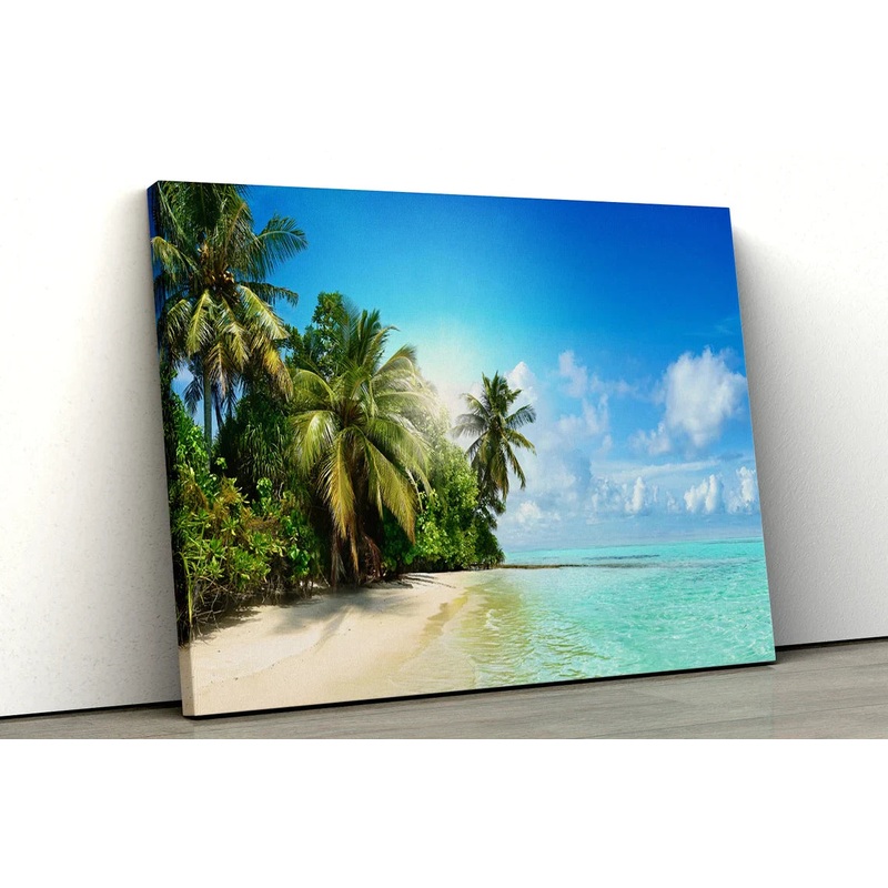 Palm Trees Near Sea UV Direct Aluminum Print Australian Made Quality