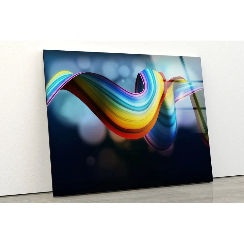 Rainbow Color Abstract UV Direct Aluminum Print Australian Made Quality