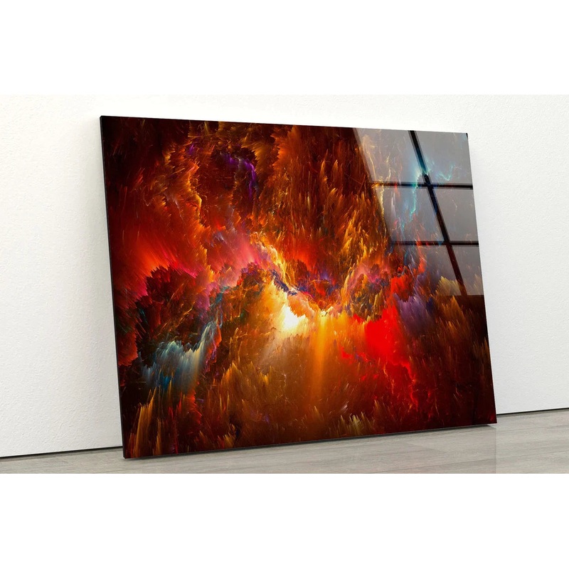 Red & Blue Abstract UV Direct Aluminum Print Australian Made Quality