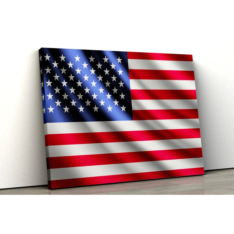 USA Flag Photograph UV Direct Aluminum Print Australian Made Quality