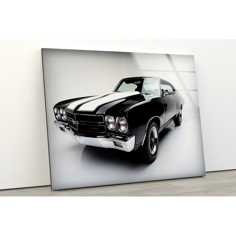 Vintage Black Car UV Direct Aluminum Print Australian Made Quality