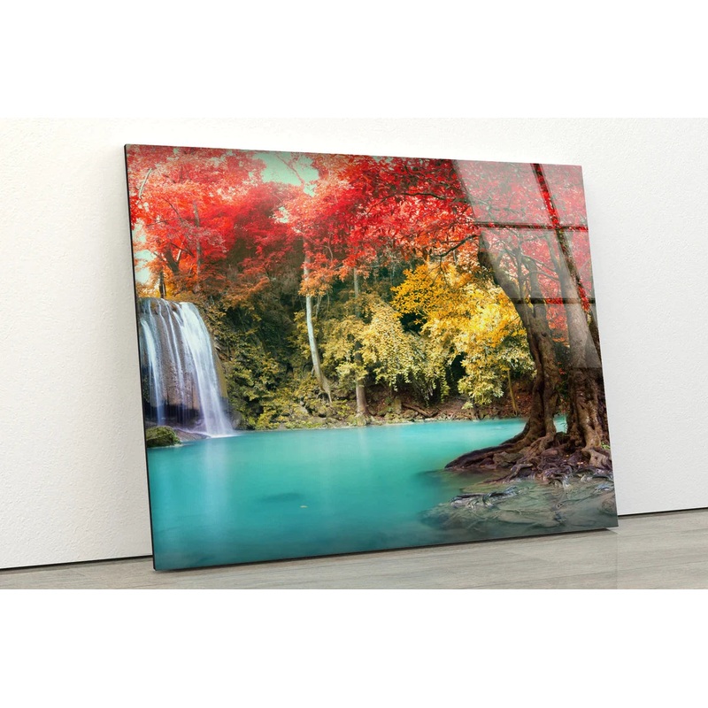 Waterfall Forest View UV Direct Aluminum Print Australian Made Quality