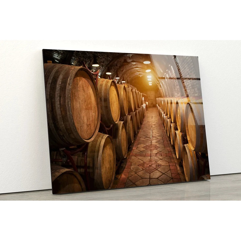 Wine Barrels Row UV Direct Aluminum Print Australian Made Quality