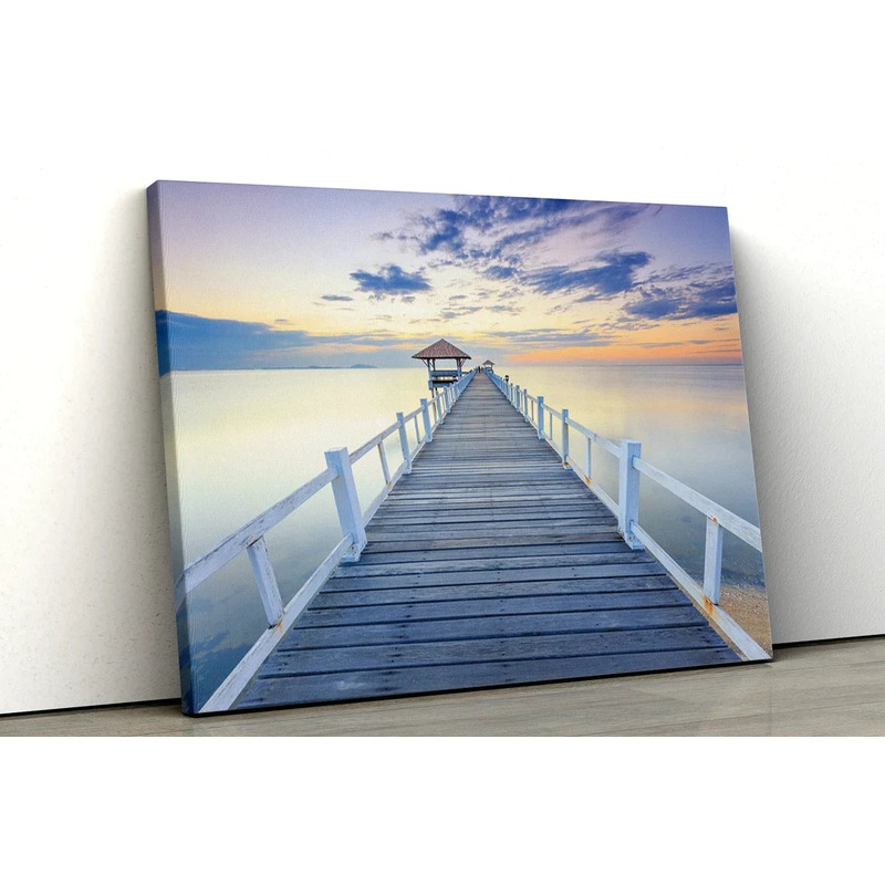 Wooden Pier Sunset UV Direct Aluminum Print Australian Made Quality