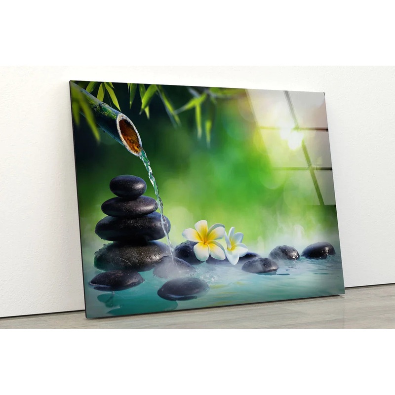 Zen Stones Flower UV Direct Aluminum Print Australian Made Quality