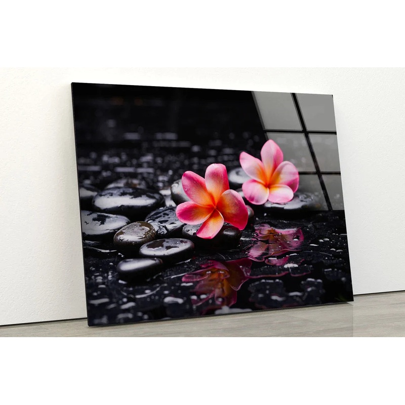 Zen Stones & Flowers UV Direct Aluminum Print Australian Made Quality