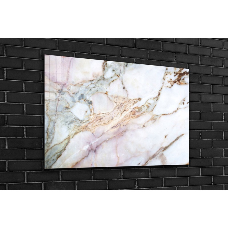 Beige Abstract Marble UV Direct Aluminum Print Australian Made Quality