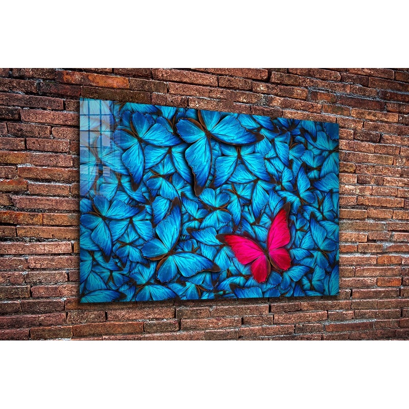 Blue Abstract Butterfly UV Direct Aluminum Print Australian Made Quality