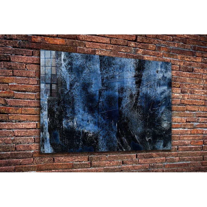 Blue Black Abstract UV Direct Aluminum Print Australian Made Quality