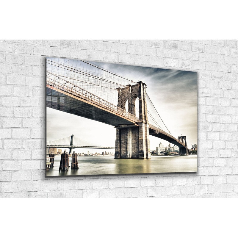 Brooklyn Bridge Clouds UV Direct Aluminum Print Australian Made Quality