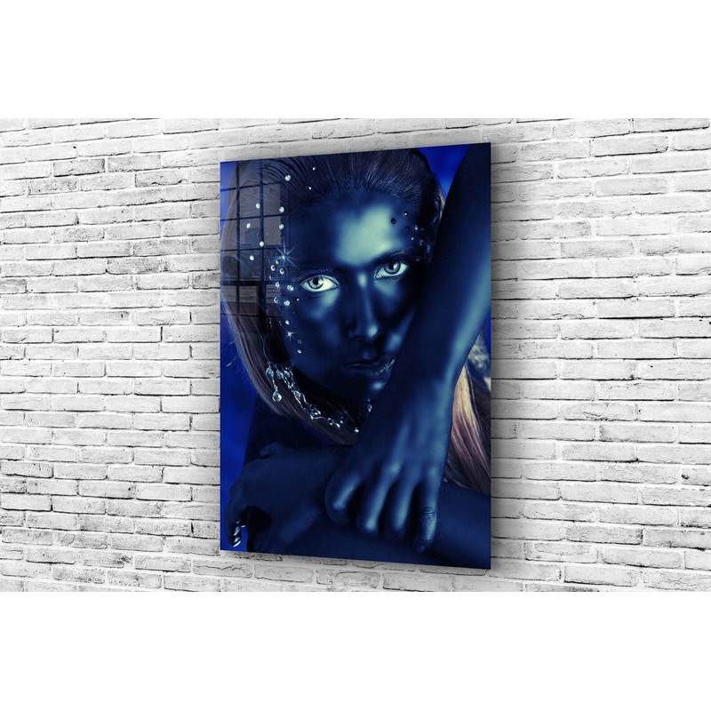 Fashion Blue Woman View UV Direct Aluminum Print Australian Made Quality