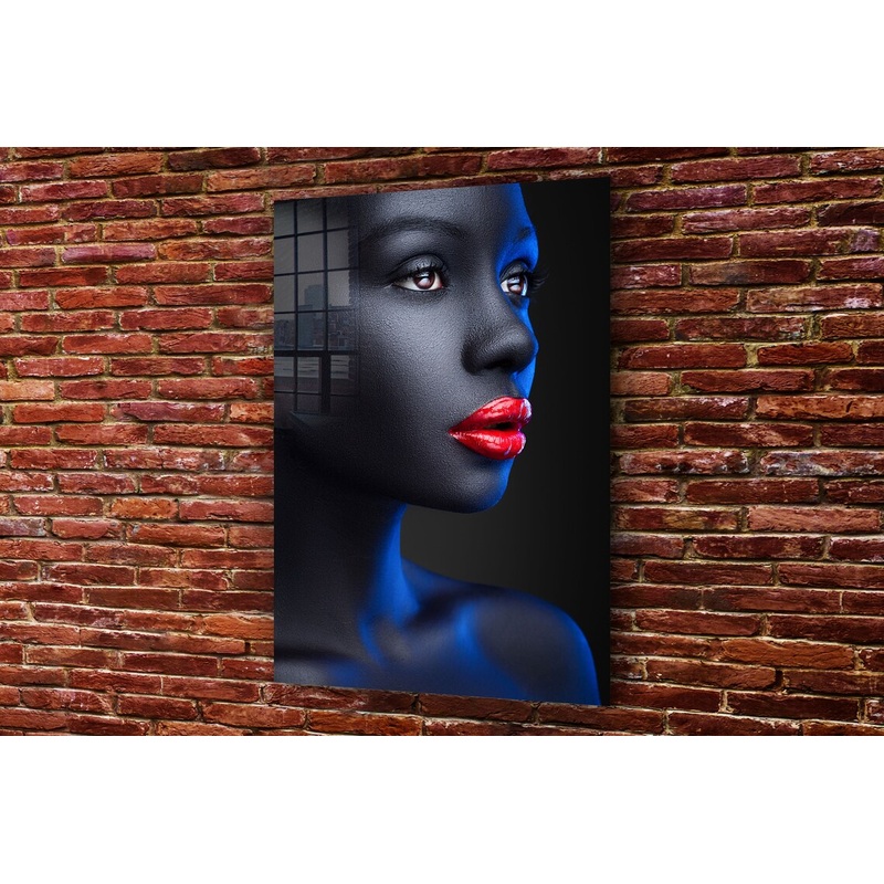 Glamour Red Lips Girl UV Direct Aluminum Print Australian Made Quality